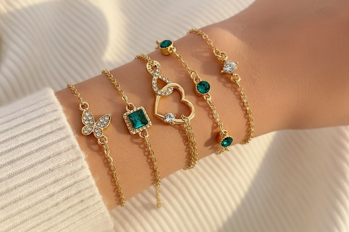 Cómo combinar pulseras apilables doradas según tu estilo