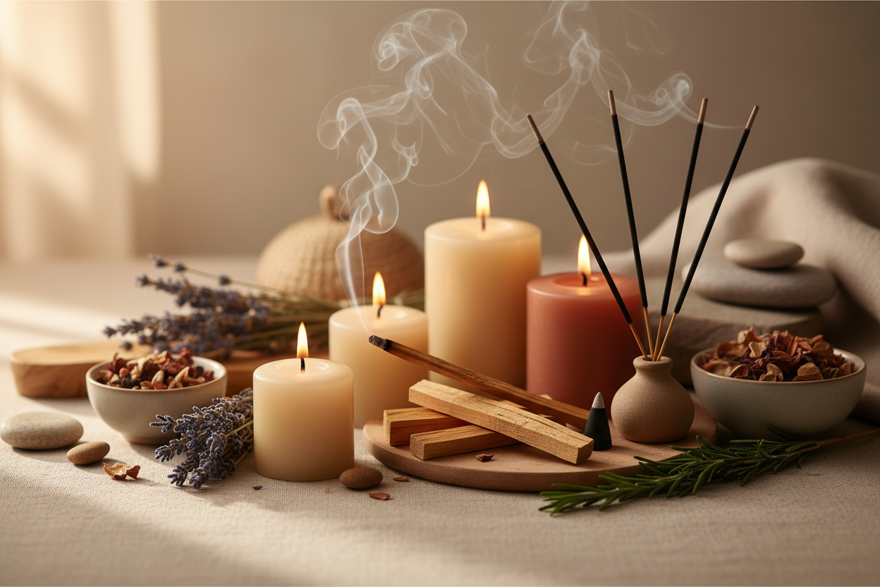 Banner Aromaterapia SENTIARE - Velas y Palo Santo