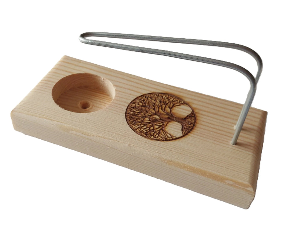 Quemador espiritual de palo santo árbol de la vida en madera natural artesanal