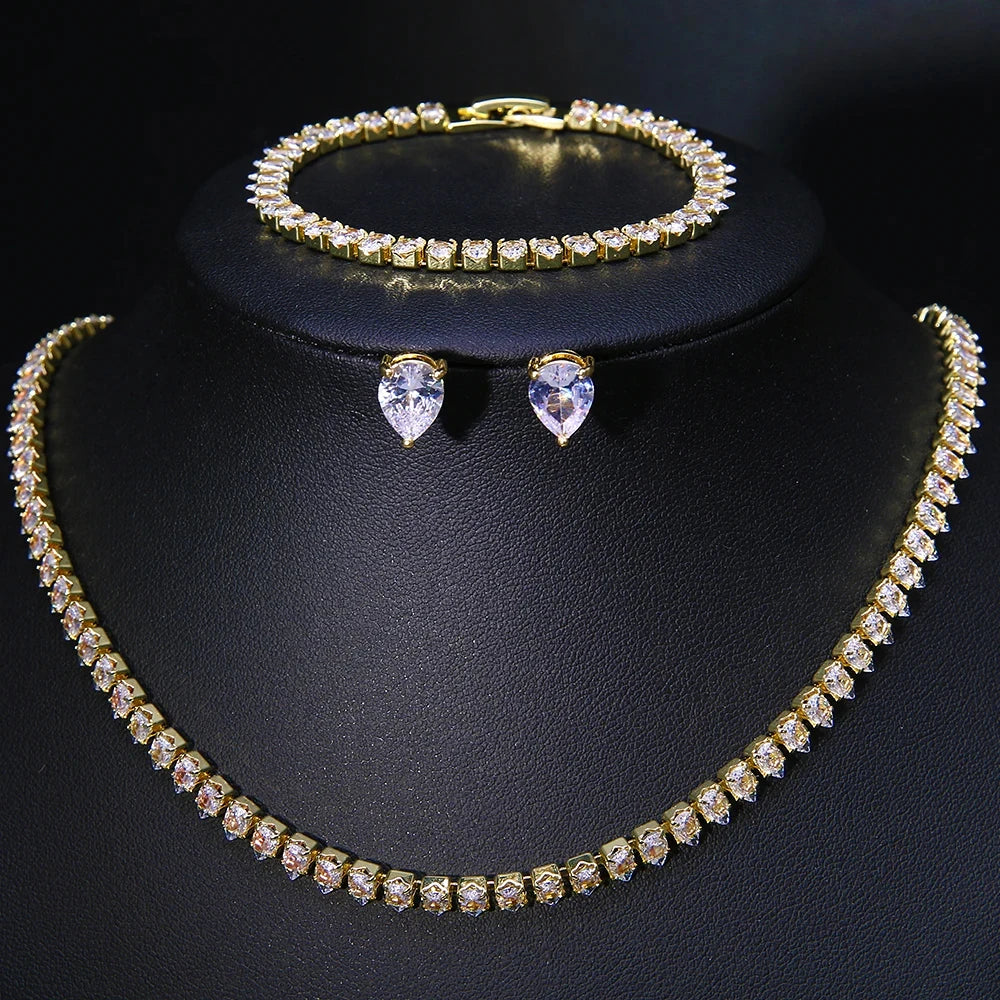 Set Nupcial de Circonita | Collar, Pendientes y Pulsera | SENTIARE