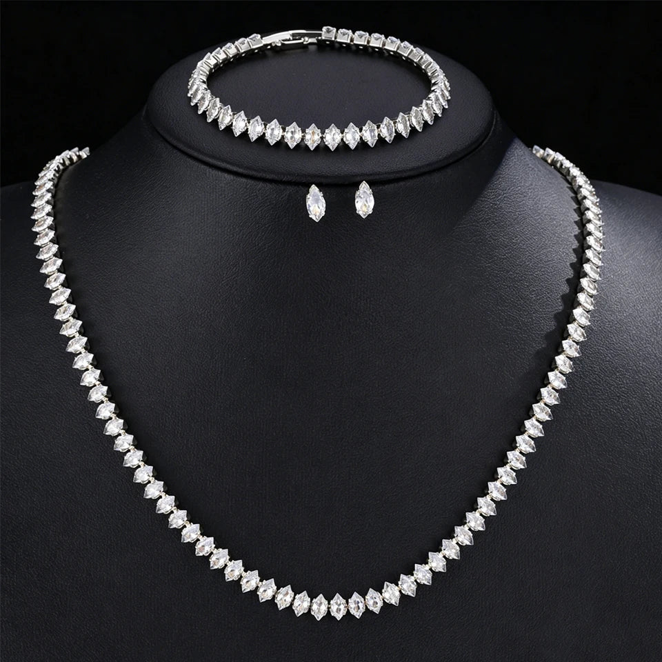 Set Nupcial de Circonita | Collar, Pendientes y Pulsera | SENTIARE