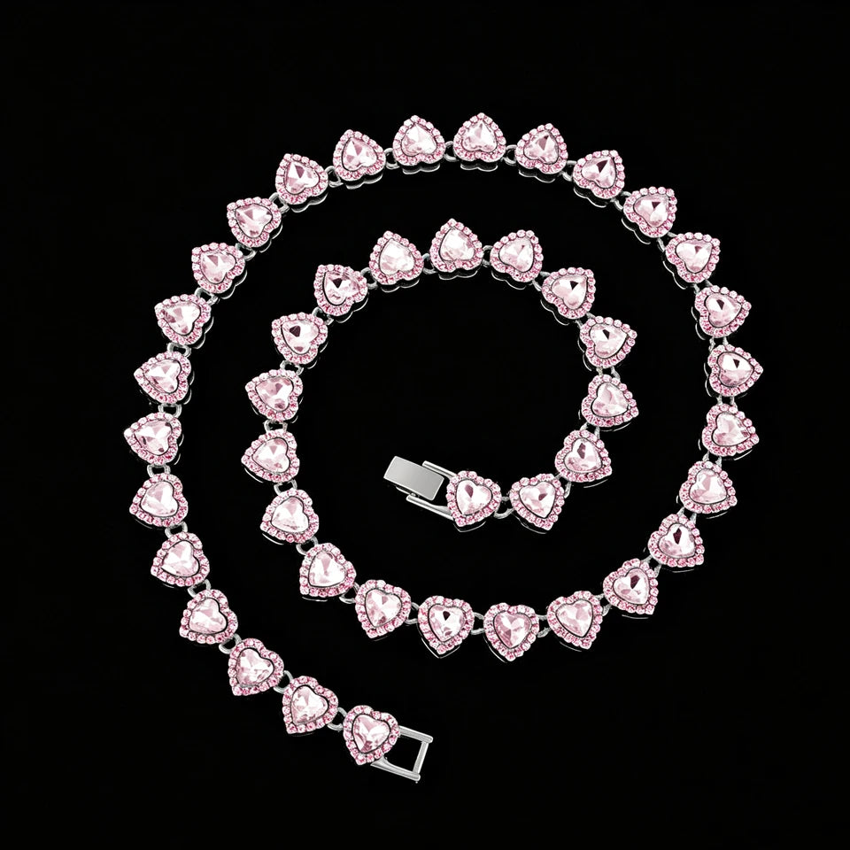 Set Cadena Tennis con Corazón | Collar + Pulsera | SENTIARE