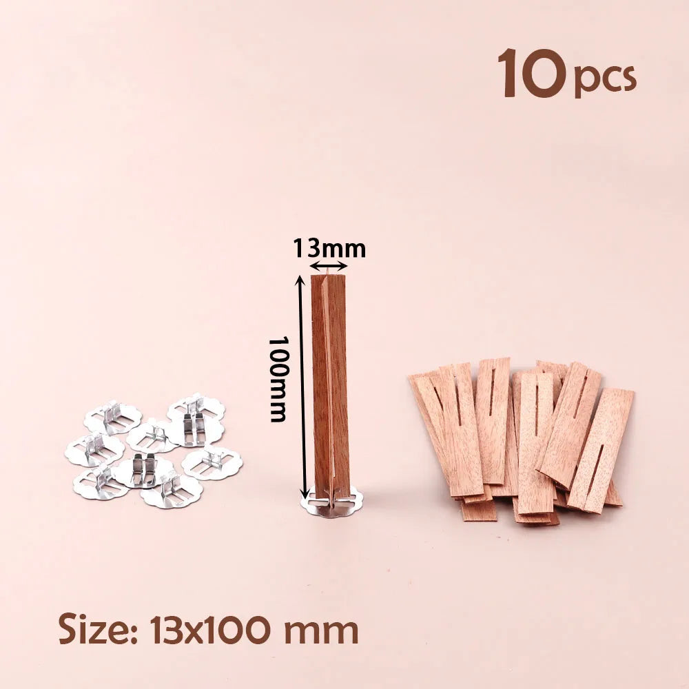 Mechas de Madera Set de 10 Biodegradable para Velas