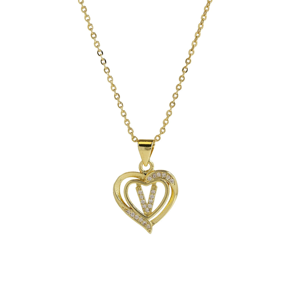Collier personnalisé avec initiale | Cœur en zircon doré | SENTIARE