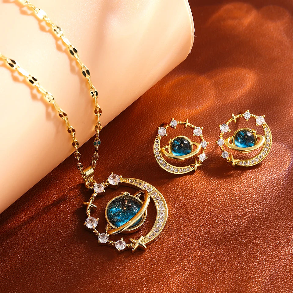 Collar Naturaleza Dorado Luna & Estrella | SENTIARE