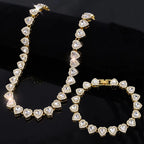 Set Cadena Tennis con Corazón | Collar + Pulsera | SENTIARE