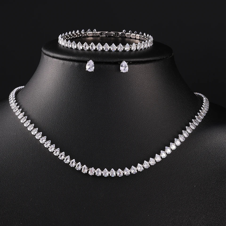 Set Nupcial de Circonita | Collar, Pendientes y Pulsera | SENTIARE