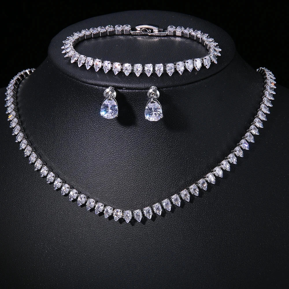 Set Nupcial de Circonita | Collar, Pendientes y Pulsera | SENTIARE