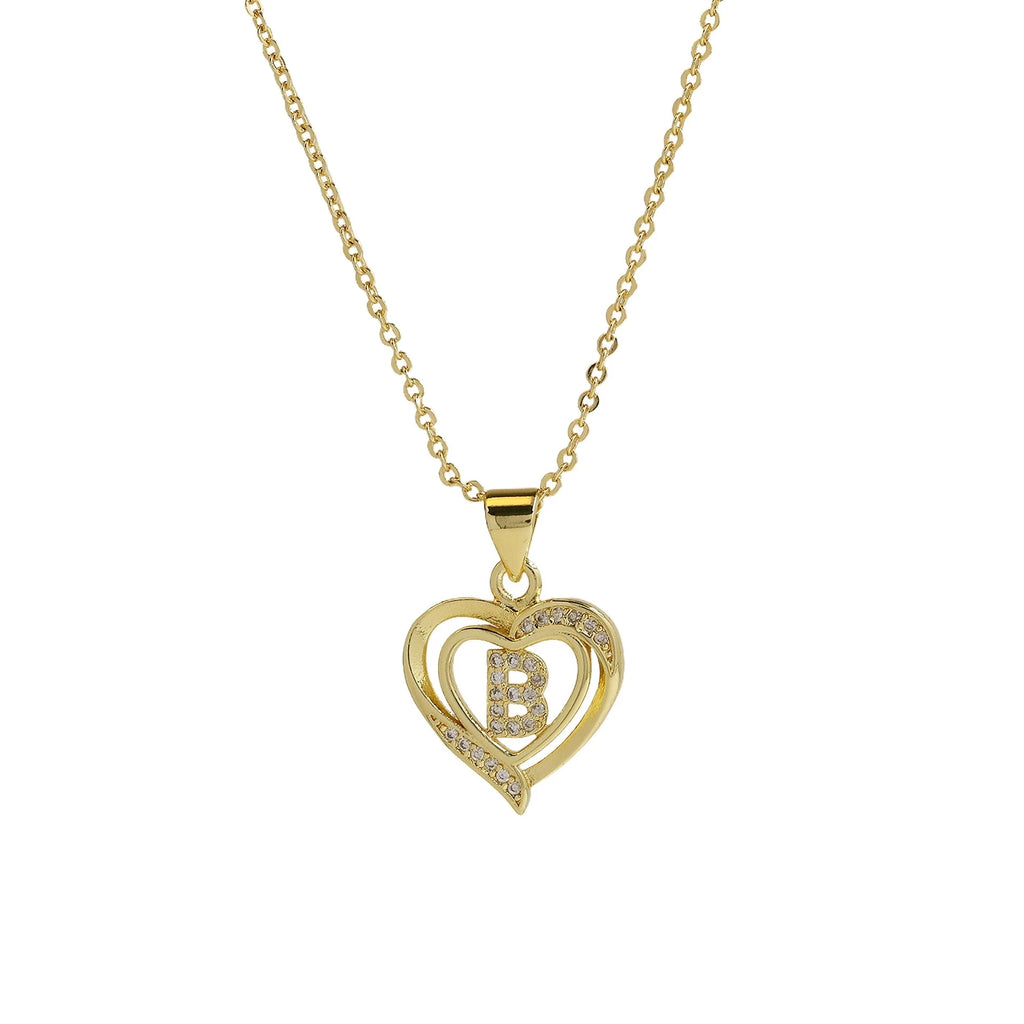 Collier personnalisé avec initiale | Cœur en zircon doré | SENTIARE