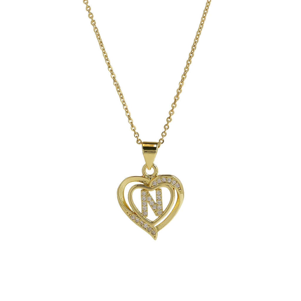 Collier personnalisé avec initiale | Cœur en zircon doré | SENTIARE