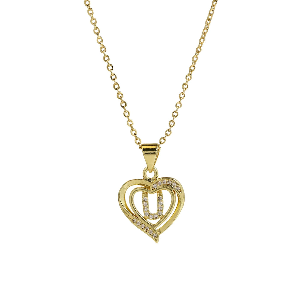 Collier personnalisé avec initiale | Cœur en zircon doré | SENTIARE