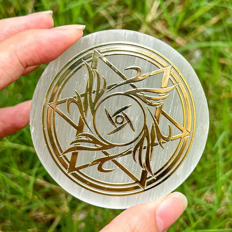 Losa Selenita Natural 6cm - Placa Carga Cristales, Limpieza Energética y Ritual Purificación