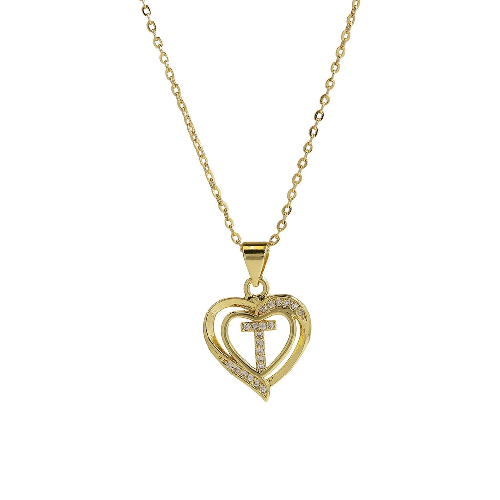 Collier personnalisé avec initiale | Cœur en zircon doré | SENTIARE