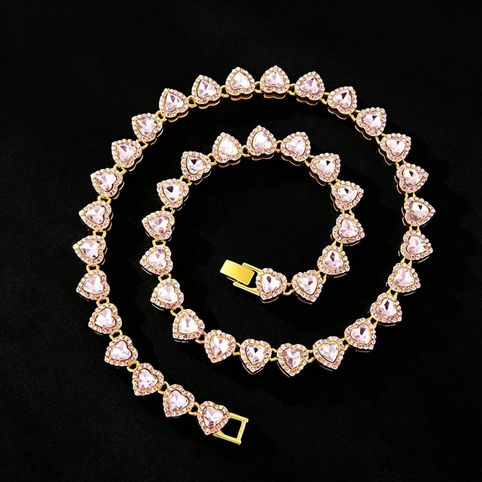 Set Cadena Tennis con Corazón | Collar + Pulsera | SENTIARE