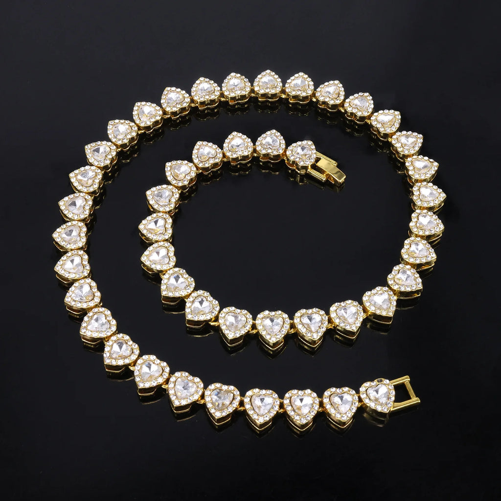 Set Cadena Tennis con Corazón | Collar + Pulsera | SENTIARE