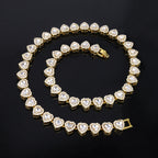 Set Cadena Tennis con Corazón | Collar + Pulsera | SENTIARE