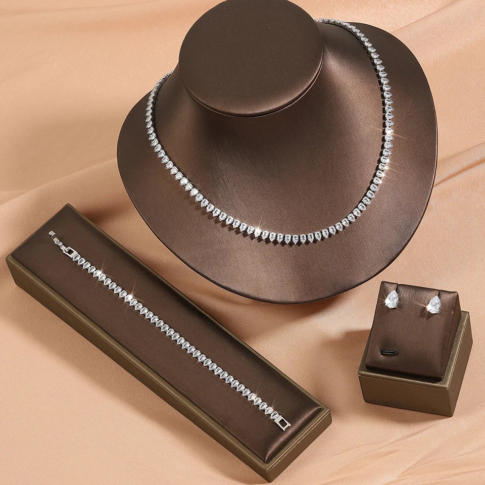 Set Nupcial de Circonita | Collar, Pendientes y Pulsera | SENTIARE