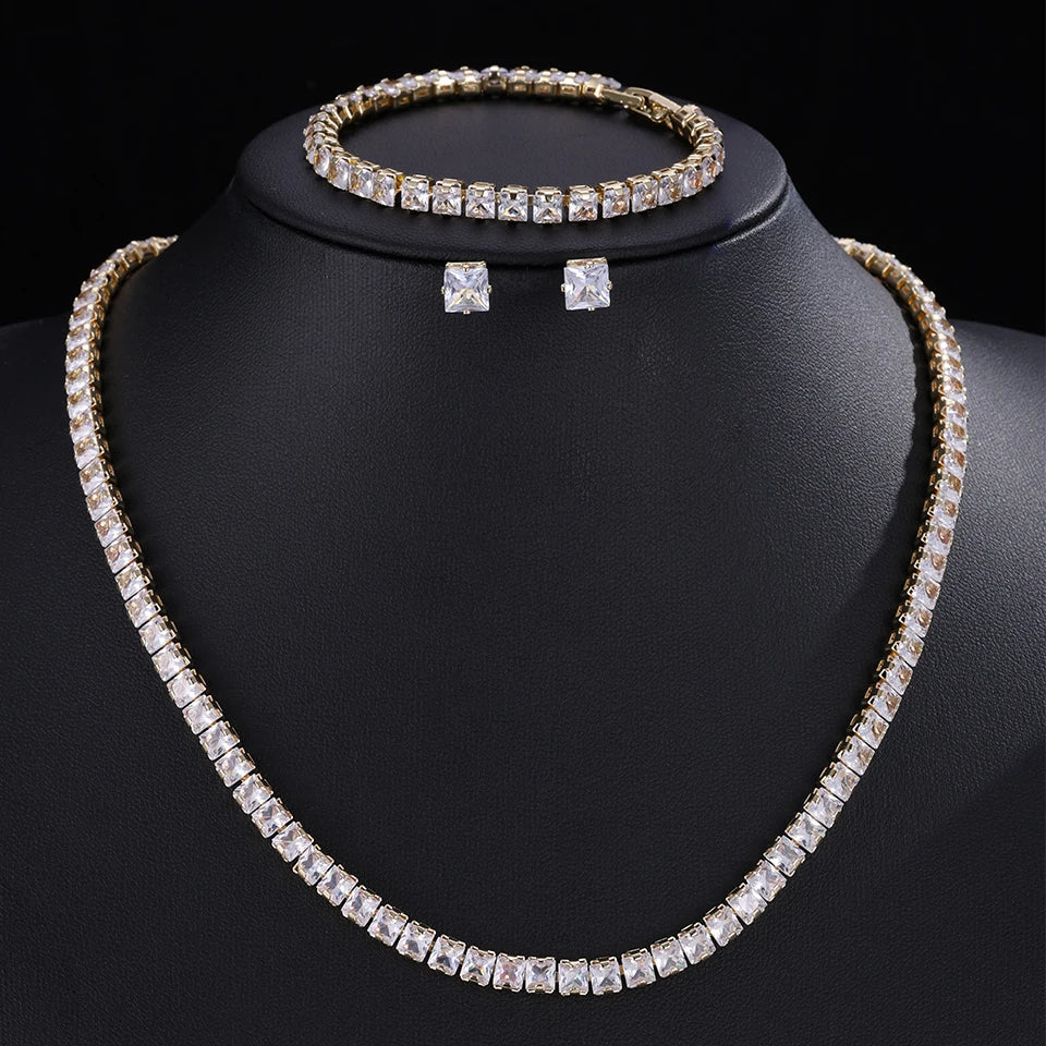 Set Nupcial de Circonita | Collar, Pendientes y Pulsera | SENTIARE