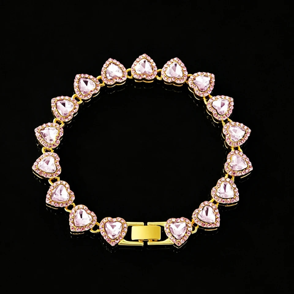Set Cadena Tennis con Corazón | Collar + Pulsera | SENTIARE
