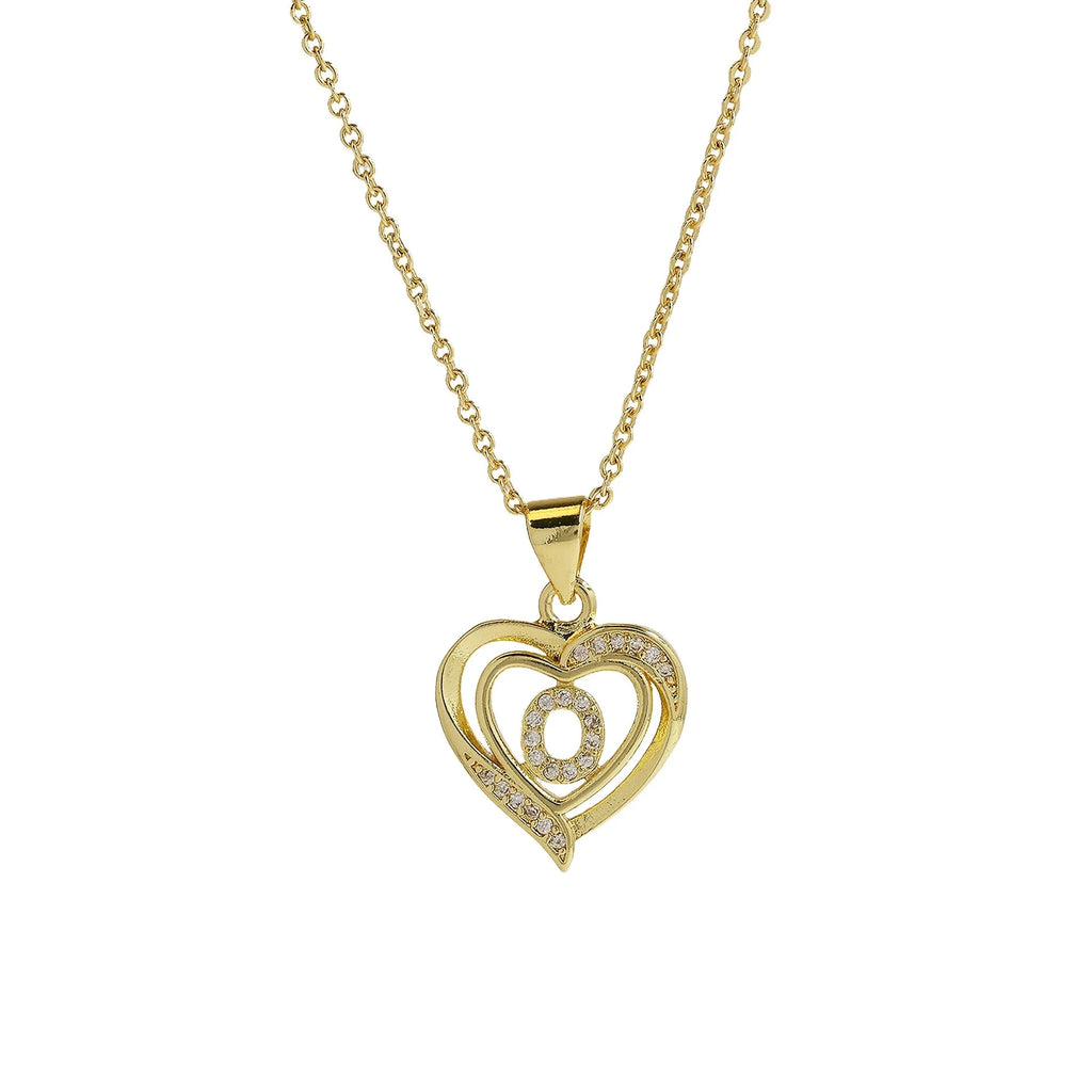 Collier personnalisé avec initiale | Cœur en zircon doré | SENTIARE