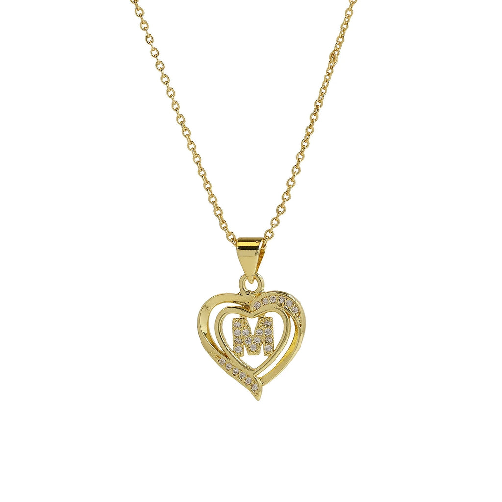 Collier personnalisé avec initiale | Cœur en zircon doré | SENTIARE