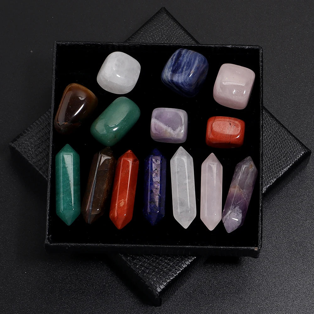 Piedras naturales de cristal de cuarzo rosa, amatista y citrino para rituales espirituales
