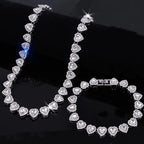 Set Cadena Tennis con Corazón | Collar + Pulsera | SENTIARE