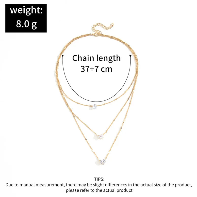 Collar Choker Multicapa Zircón Dorado | SENTIARE