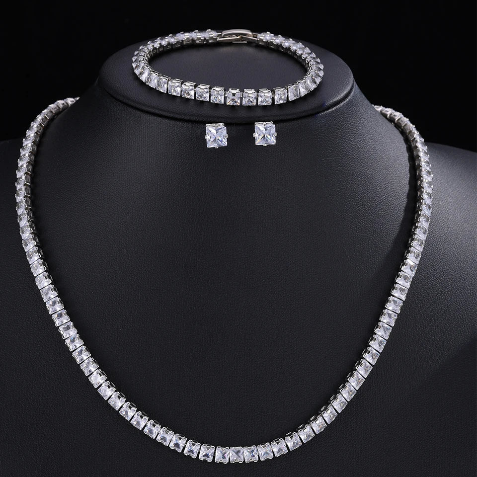 Set Nupcial de Circonita | Collar, Pendientes y Pulsera | SENTIARE