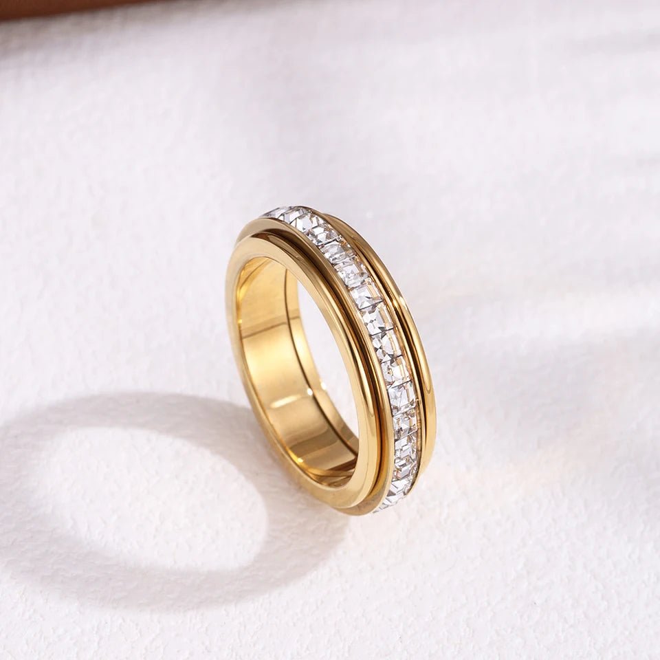 Anillo Giratorio con Circonita | Antiestrés | SENTIARE