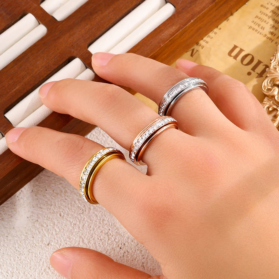 Anillo Giratorio con Circonita | Antiestrés | SENTIARE