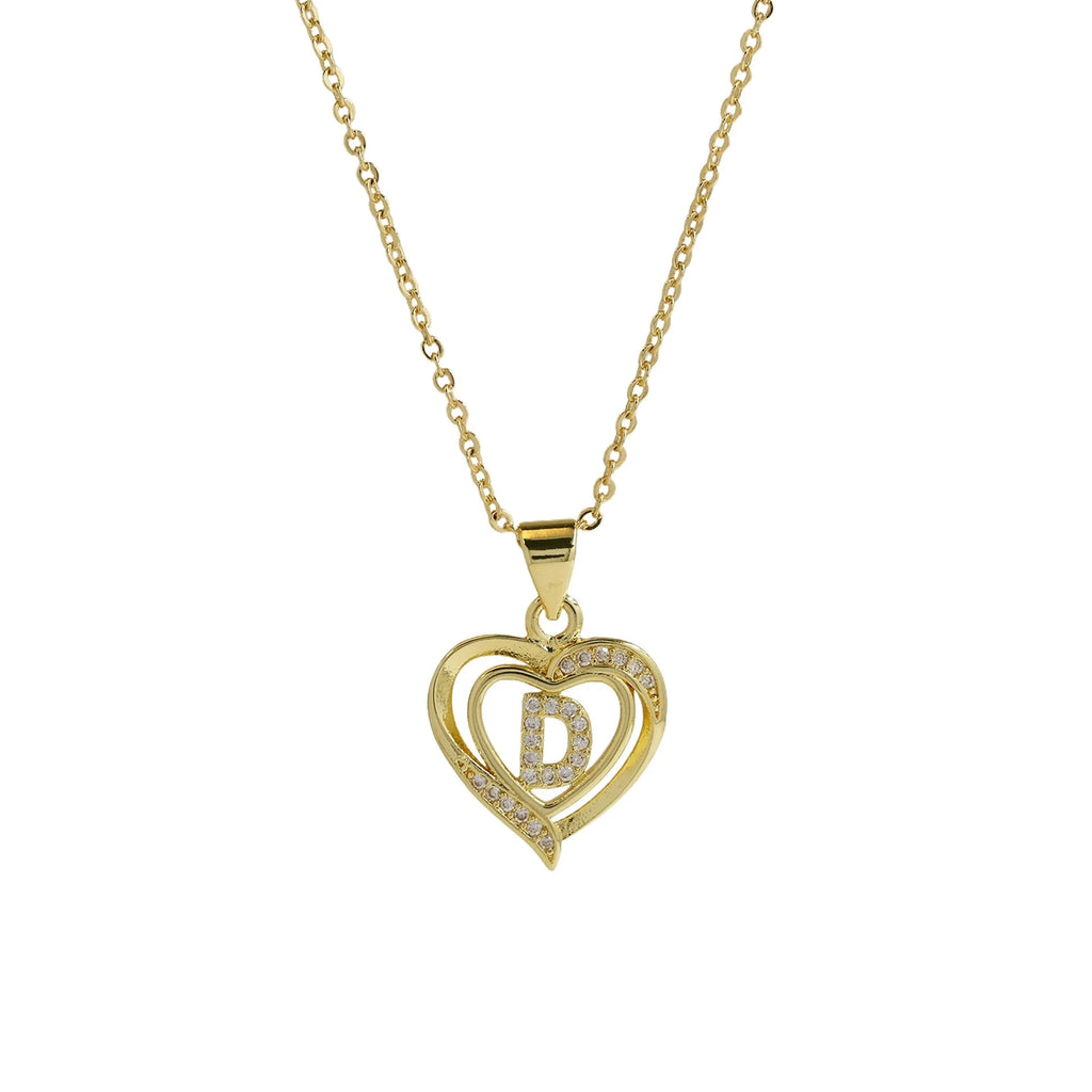 Collier personnalisé avec initiale | Cœur en zircon doré | SENTIARE