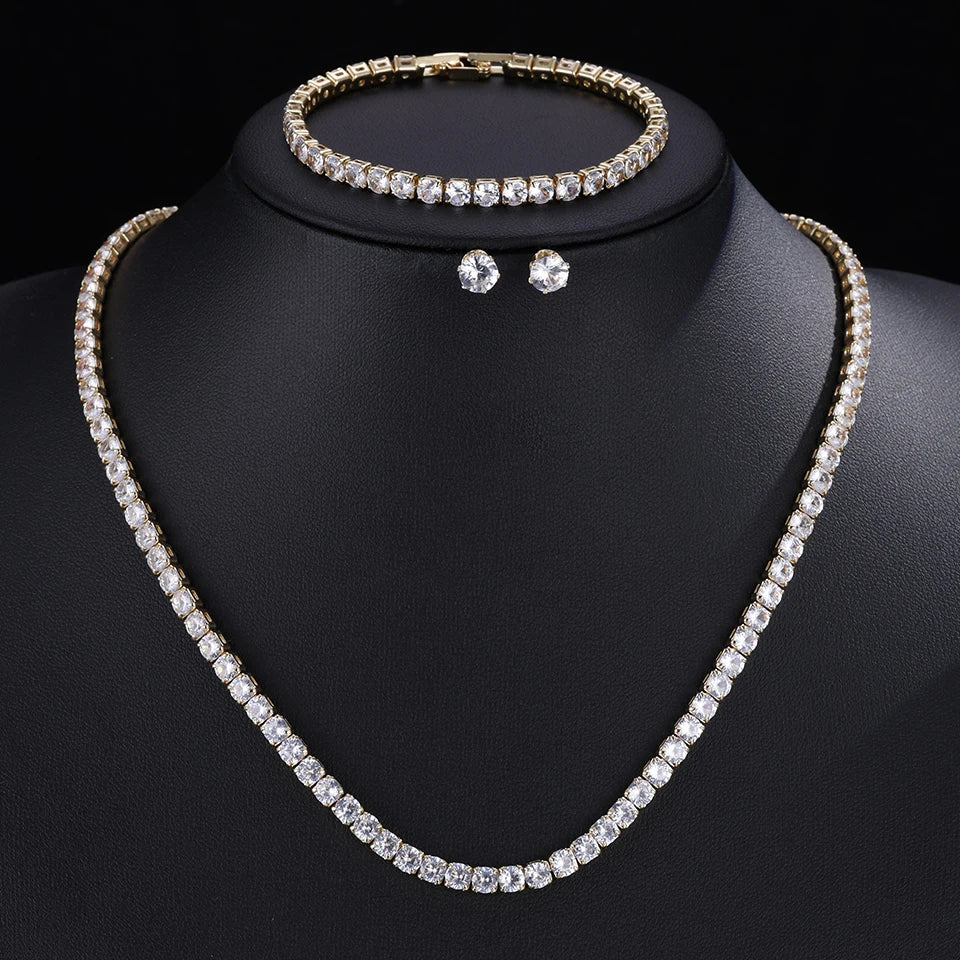 Set Nupcial de Circonita | Collar, Pendientes y Pulsera | SENTIARE