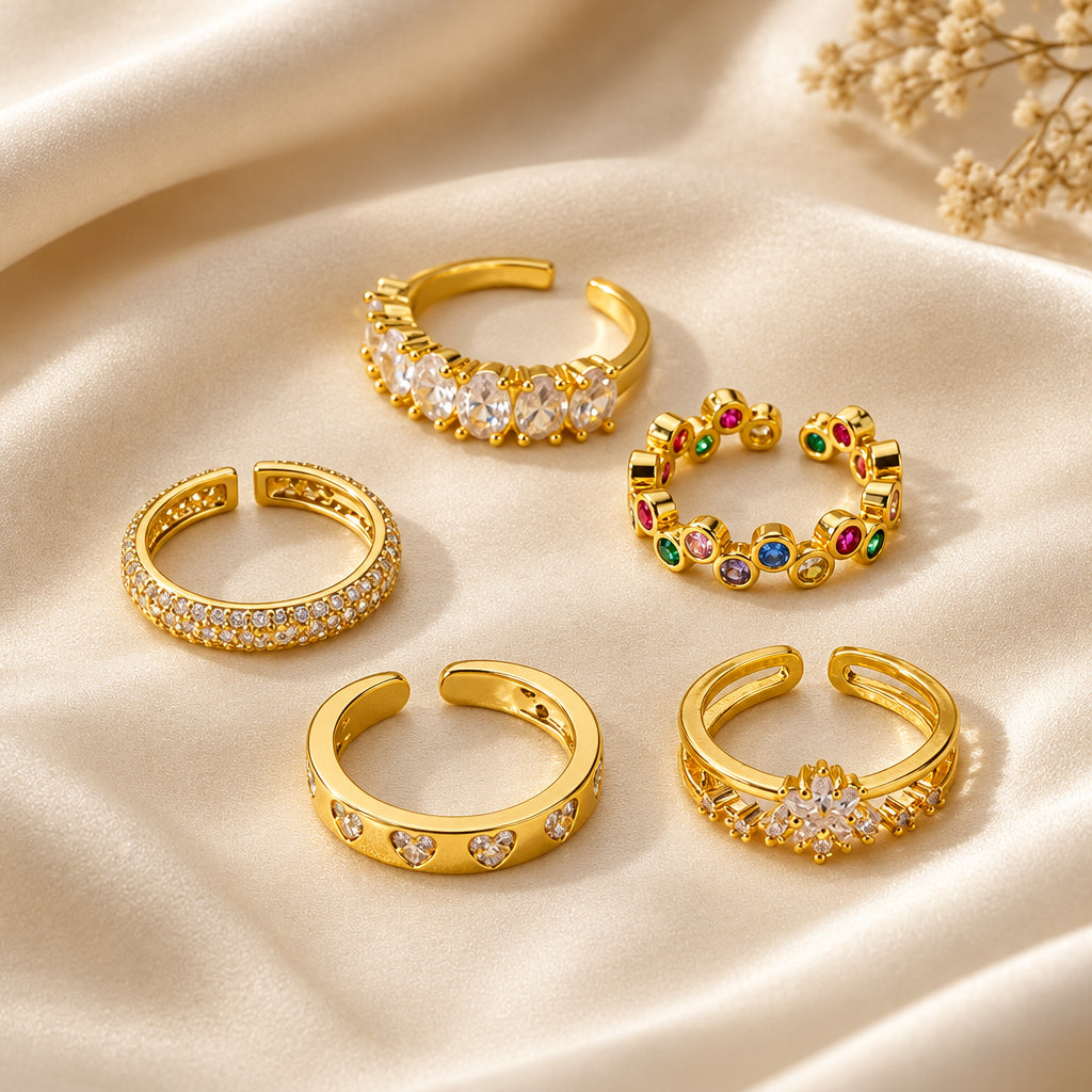 Anillos Dorados con Circonita | Diseños Exclusivos | SENTIARE