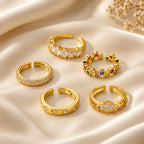 Anillos Dorados con Circonita | Diseños Exclusivos | SENTIARE