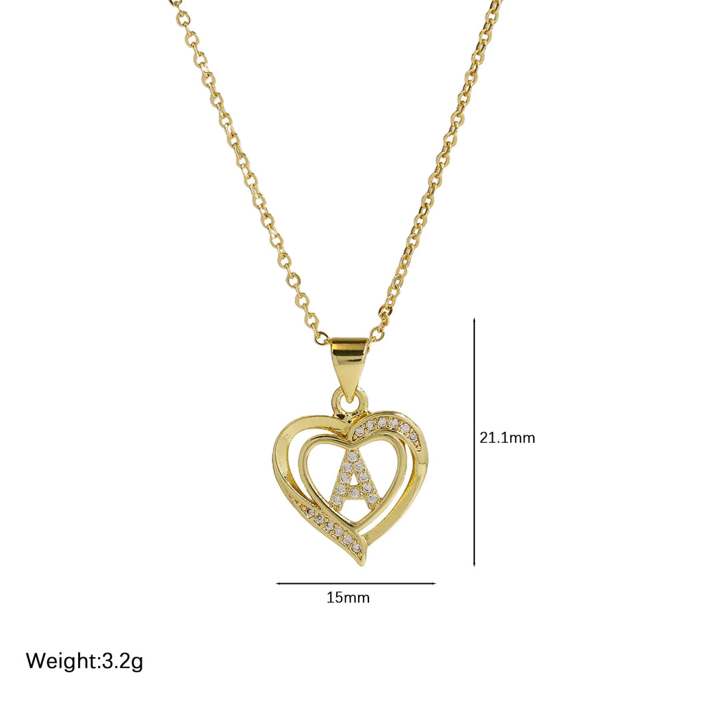 Collier personnalisé avec initiale | Cœur en zircon doré | SENTIARE