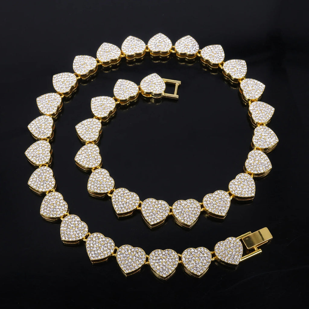Set Cadena Tennis con Corazón | Collar + Pulsera | SENTIARE