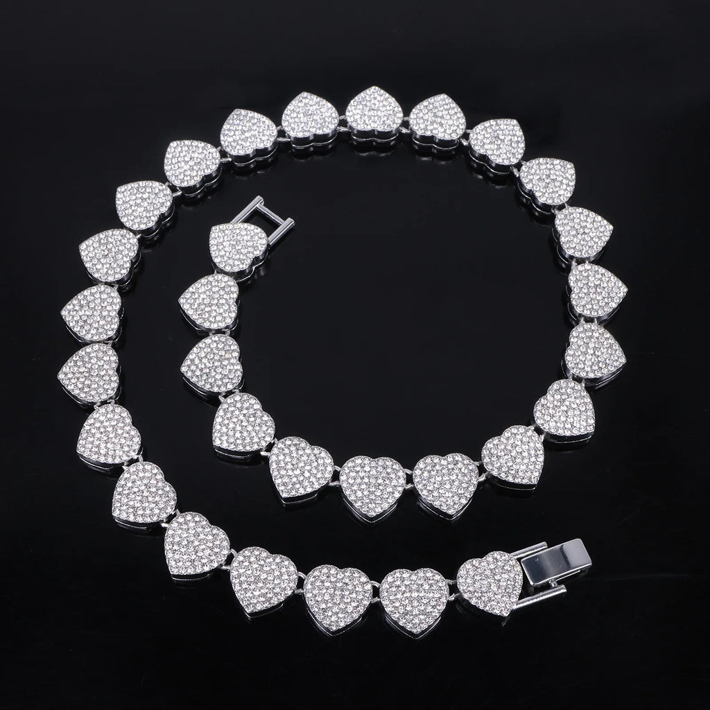 Set Cadena Tennis con Corazón | Collar + Pulsera | SENTIARE