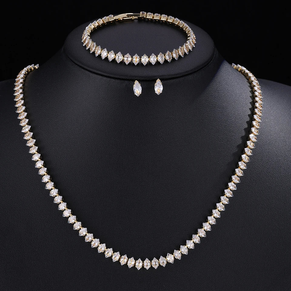Set Nupcial de Circonita | Collar, Pendientes y Pulsera | SENTIARE