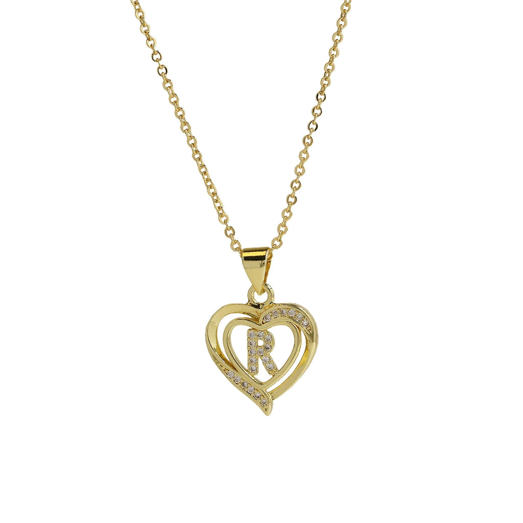 Collier personnalisé avec initiale | Cœur en zircon doré | SENTIARE