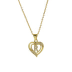 Collier personnalisé avec initiale | Cœur en zircon doré | SENTIARE