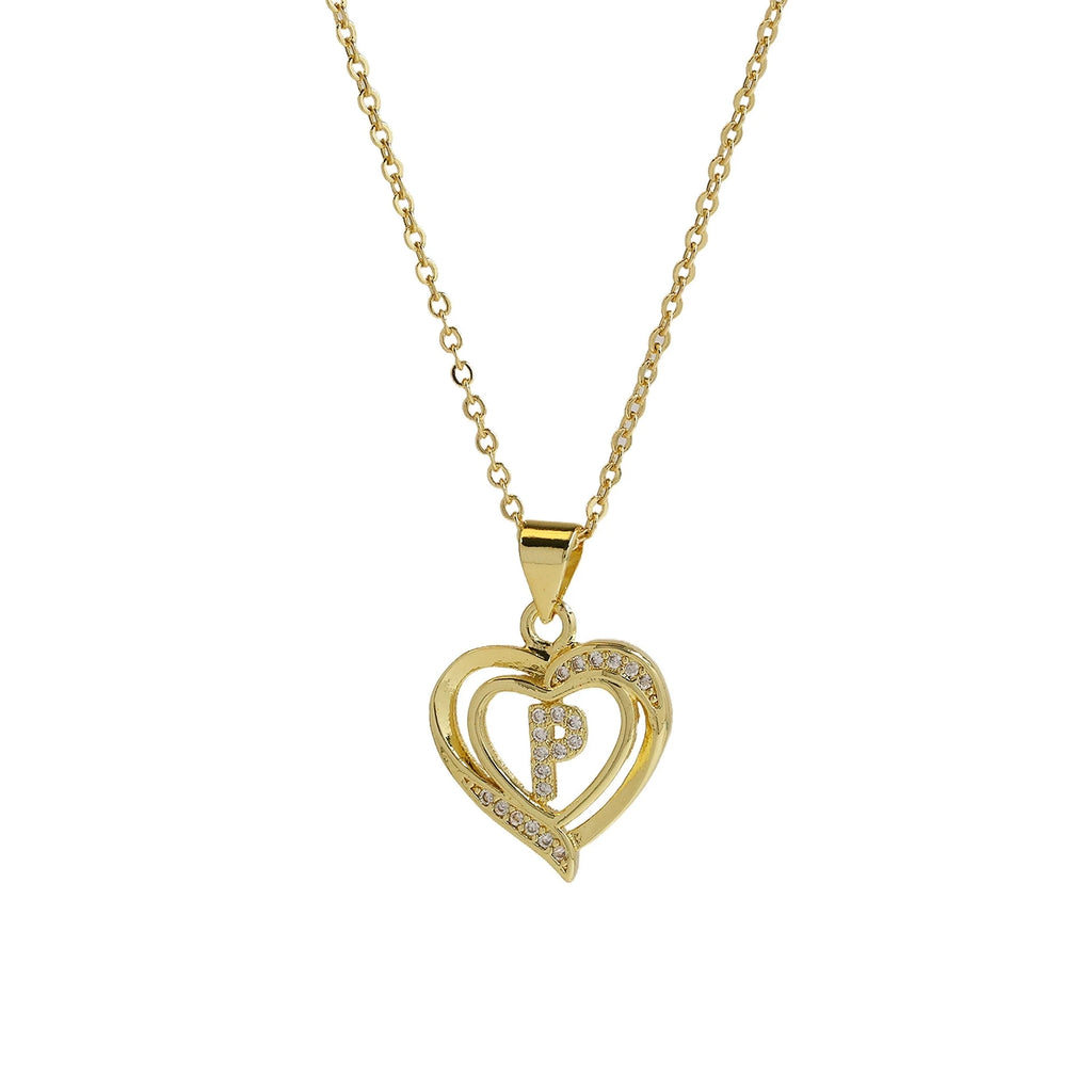 Collier personnalisé avec initiale | Cœur en zircon doré | SENTIARE