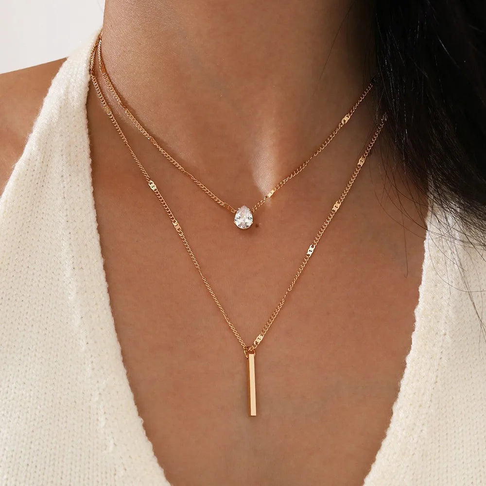Collar Choker Multicapa Zircón Dorado | SENTIARE