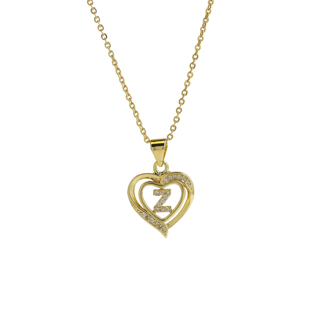 Collier personnalisé avec initiale | Cœur en zircon doré | SENTIARE
