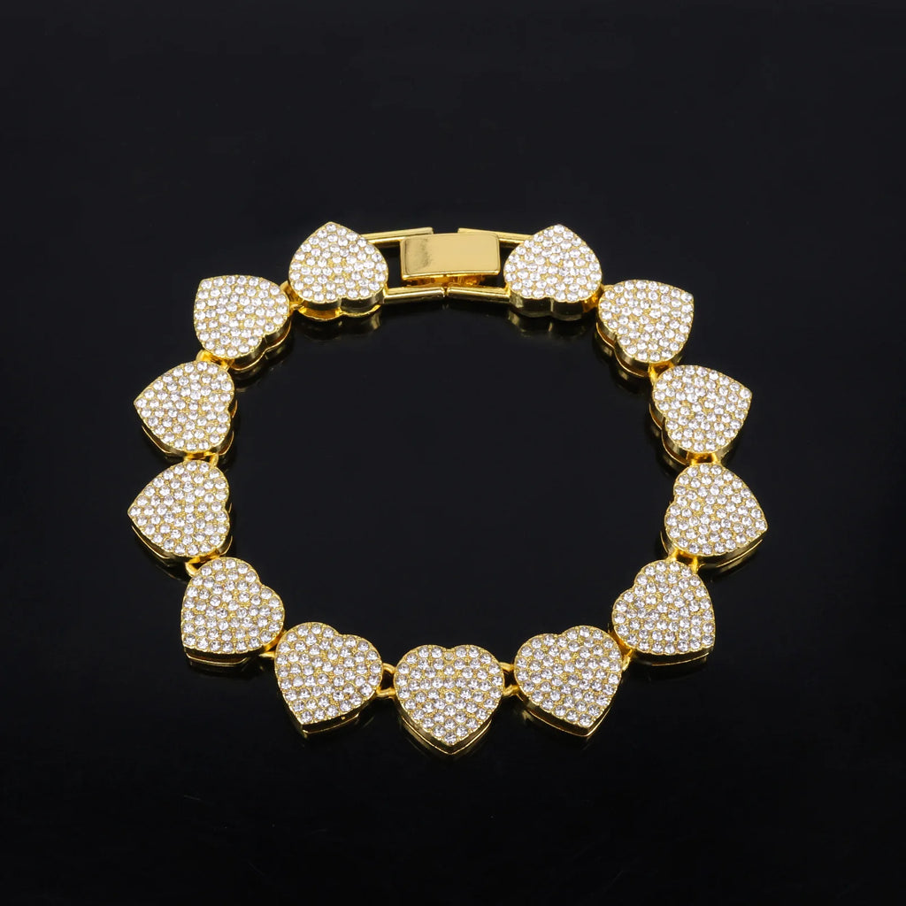 Set Cadena Tennis con Corazón | Collar + Pulsera | SENTIARE