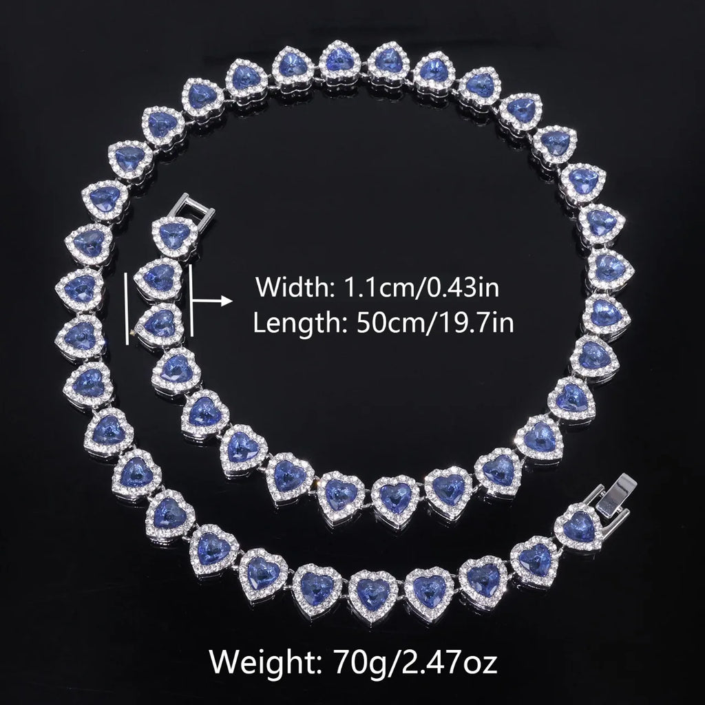 Set Cadena Tennis con Corazón | Collar + Pulsera | SENTIARE