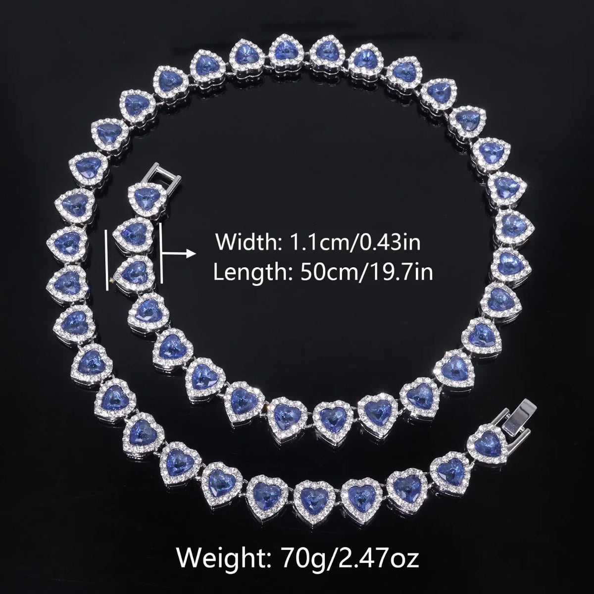 Set Cadena Tennis con Corazón | Collar + Pulsera | SENTIARE