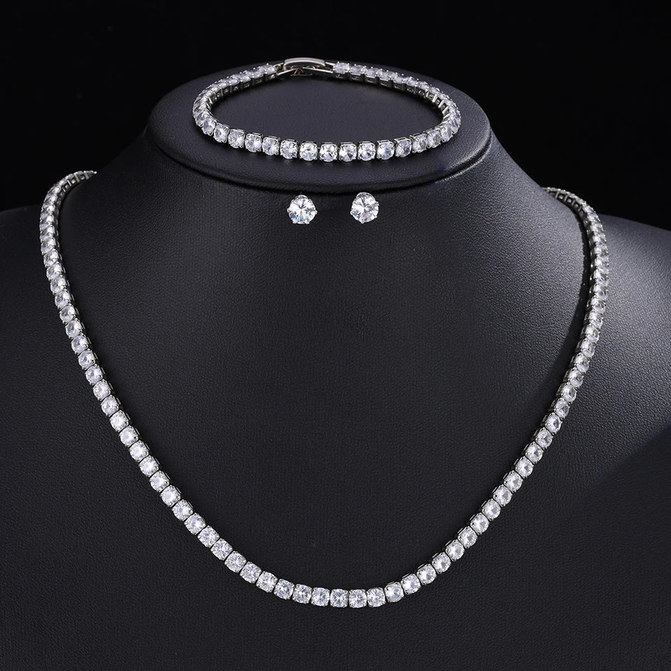 Set Nupcial de Circonita | Collar, Pendientes y Pulsera | SENTIARE