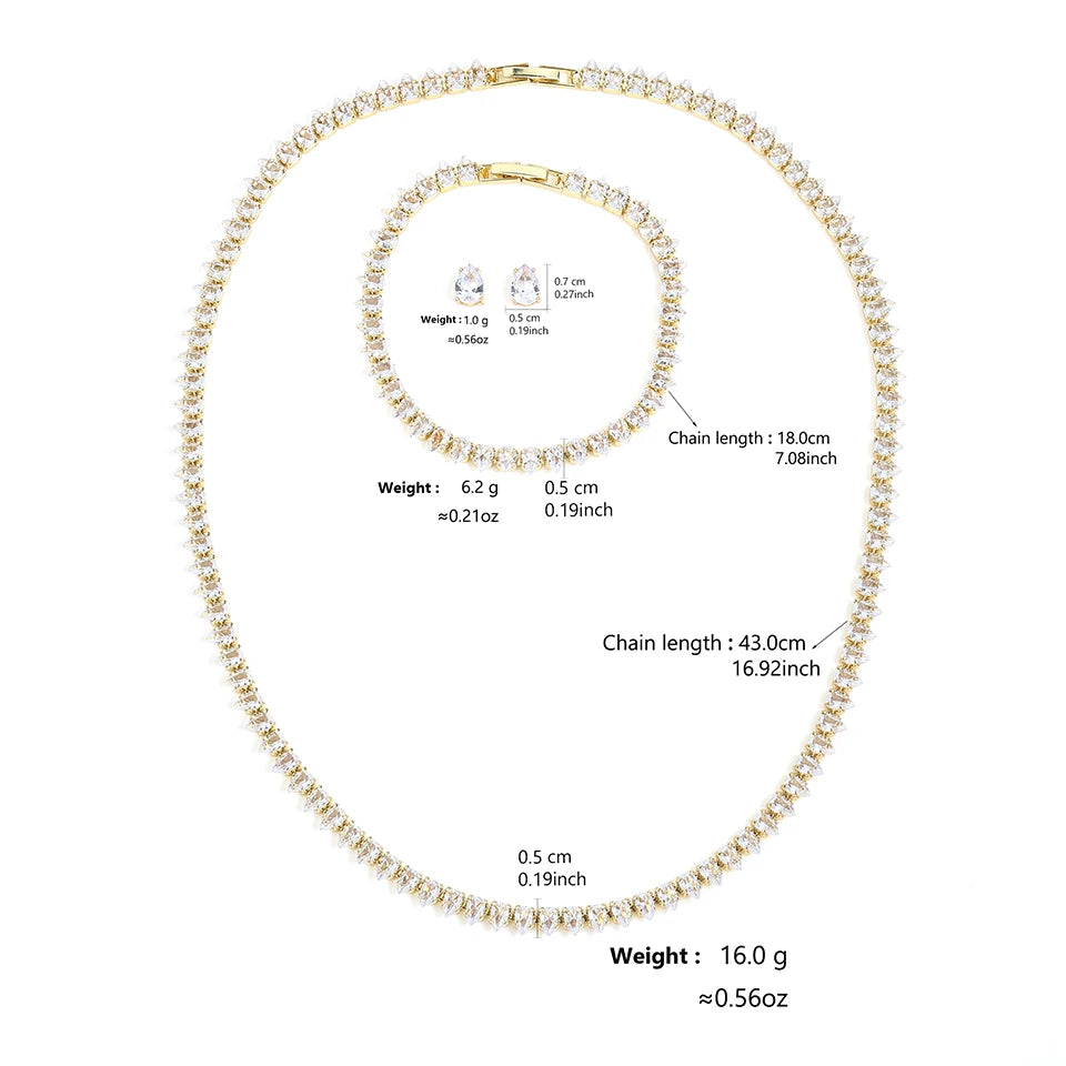 Set Nupcial de Circonita | Collar, Pendientes y Pulsera | SENTIARE