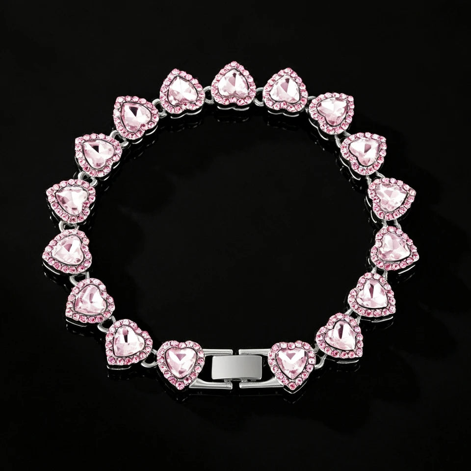 Set Cadena Tennis con Corazón | Collar + Pulsera | SENTIARE